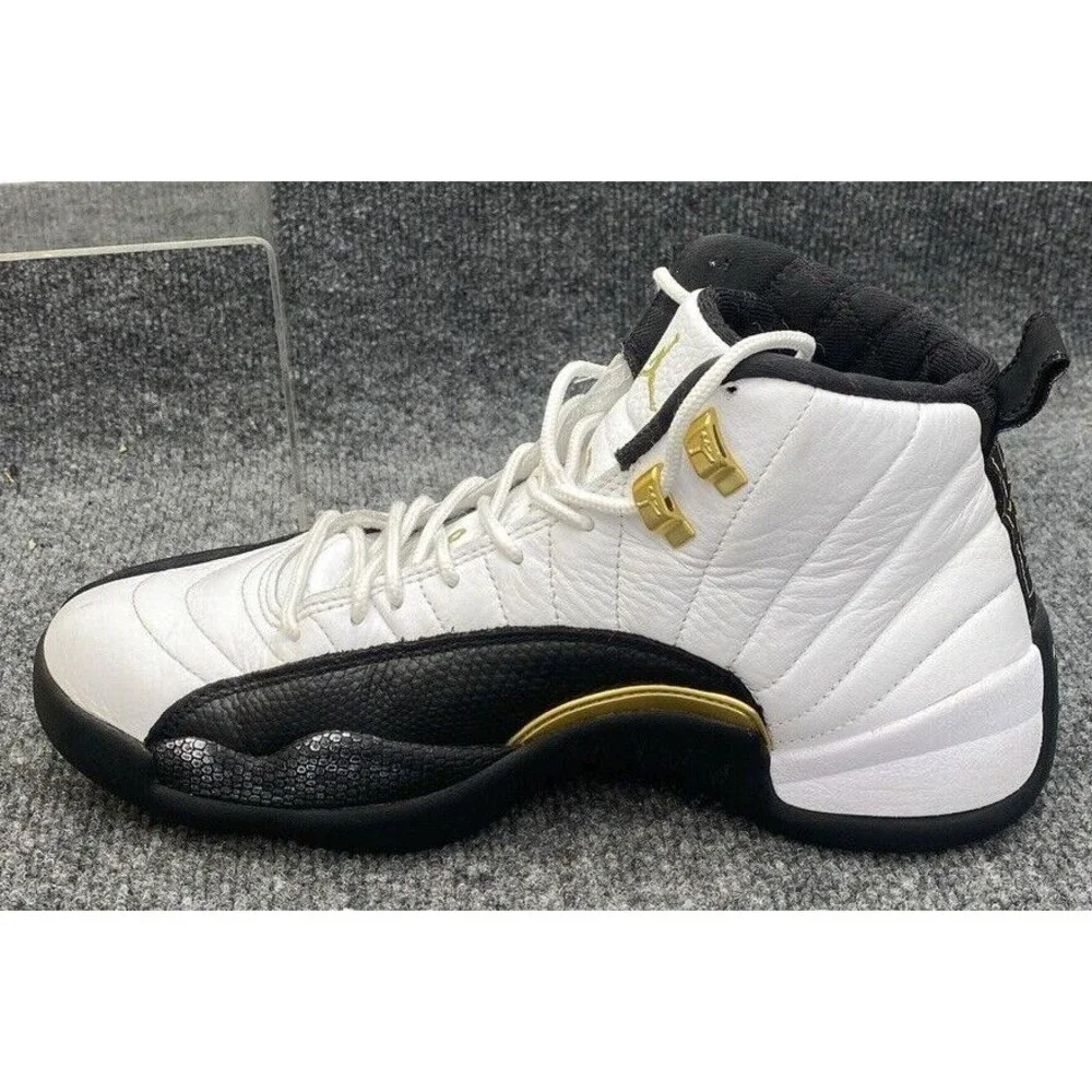 Air Jordan 12 Retro Royalty Taxi White Black Gold CT8013-170 Men Size 9 Mid Top